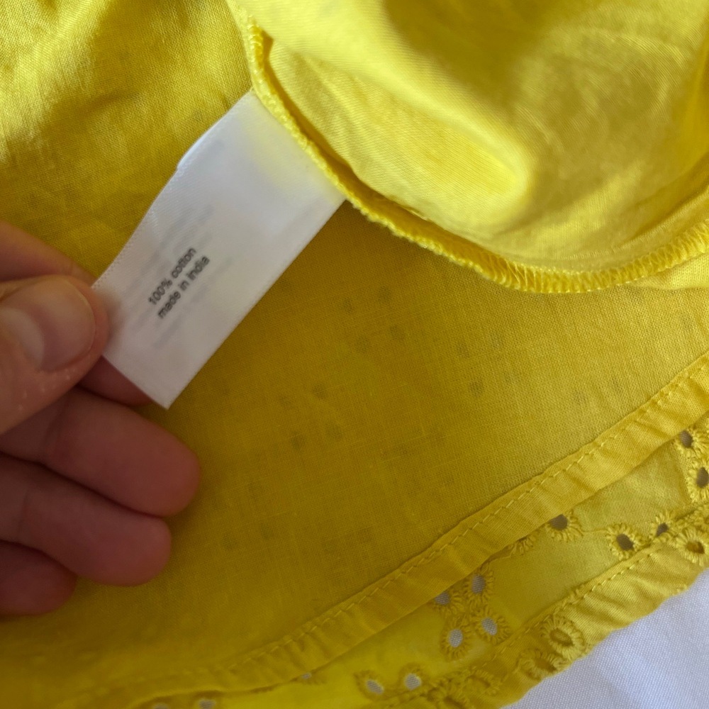NWT Lane Bryant Yellow Spaghetti Straps Eyelet Fabric Camille Top Size 24‎ - Picture 3 of 6